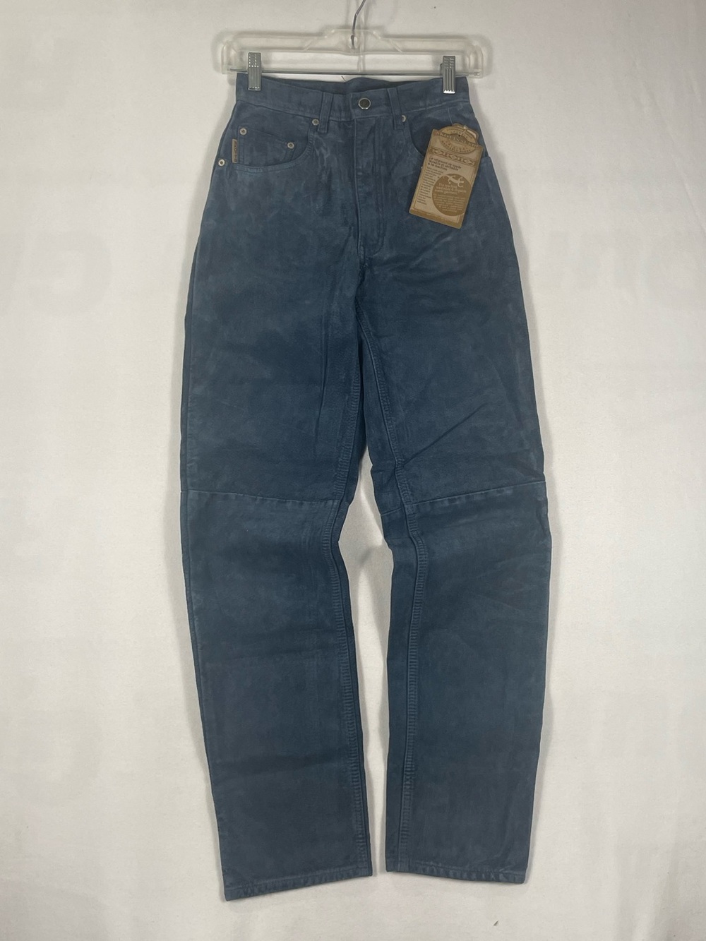 Skotts Suede Blue Leather Pants Washable Canada WOMEN Sz 2/24 Fit 24.5W/31.2L